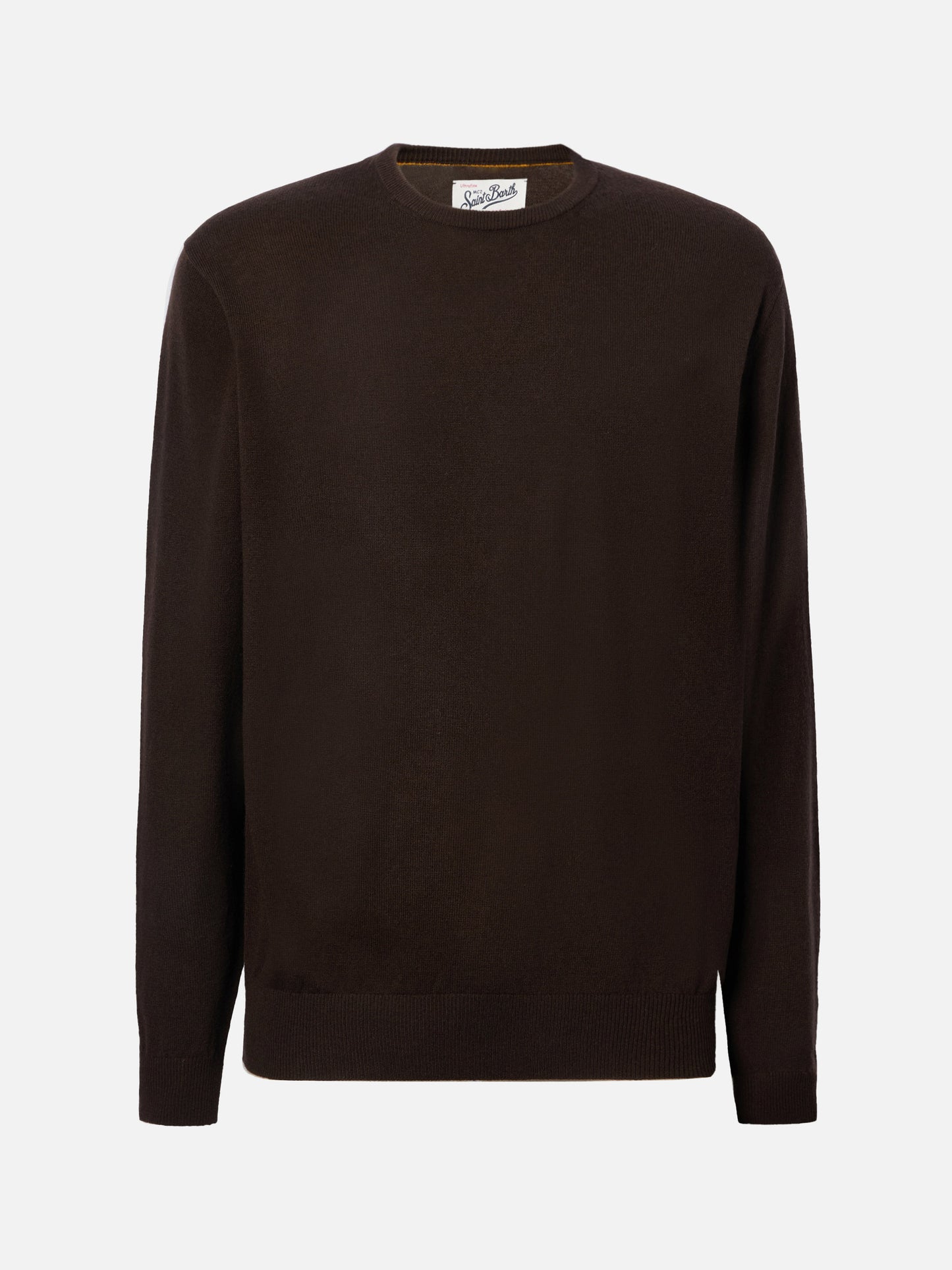 Regent-Pullover aus brauner Merinowolle und Kaschmir