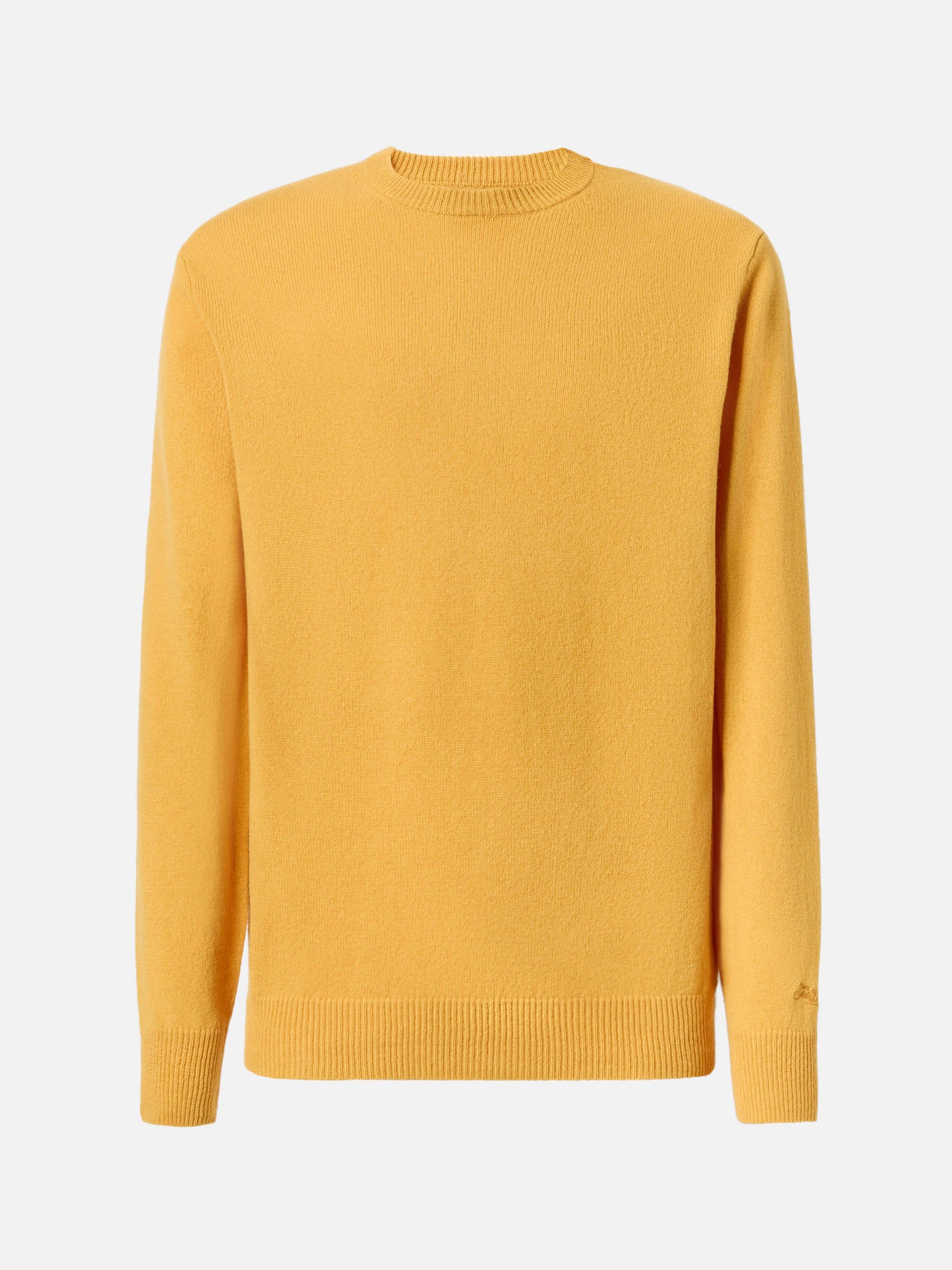 Regent Pullover aus 100 % Lammwolle in Ockergelb