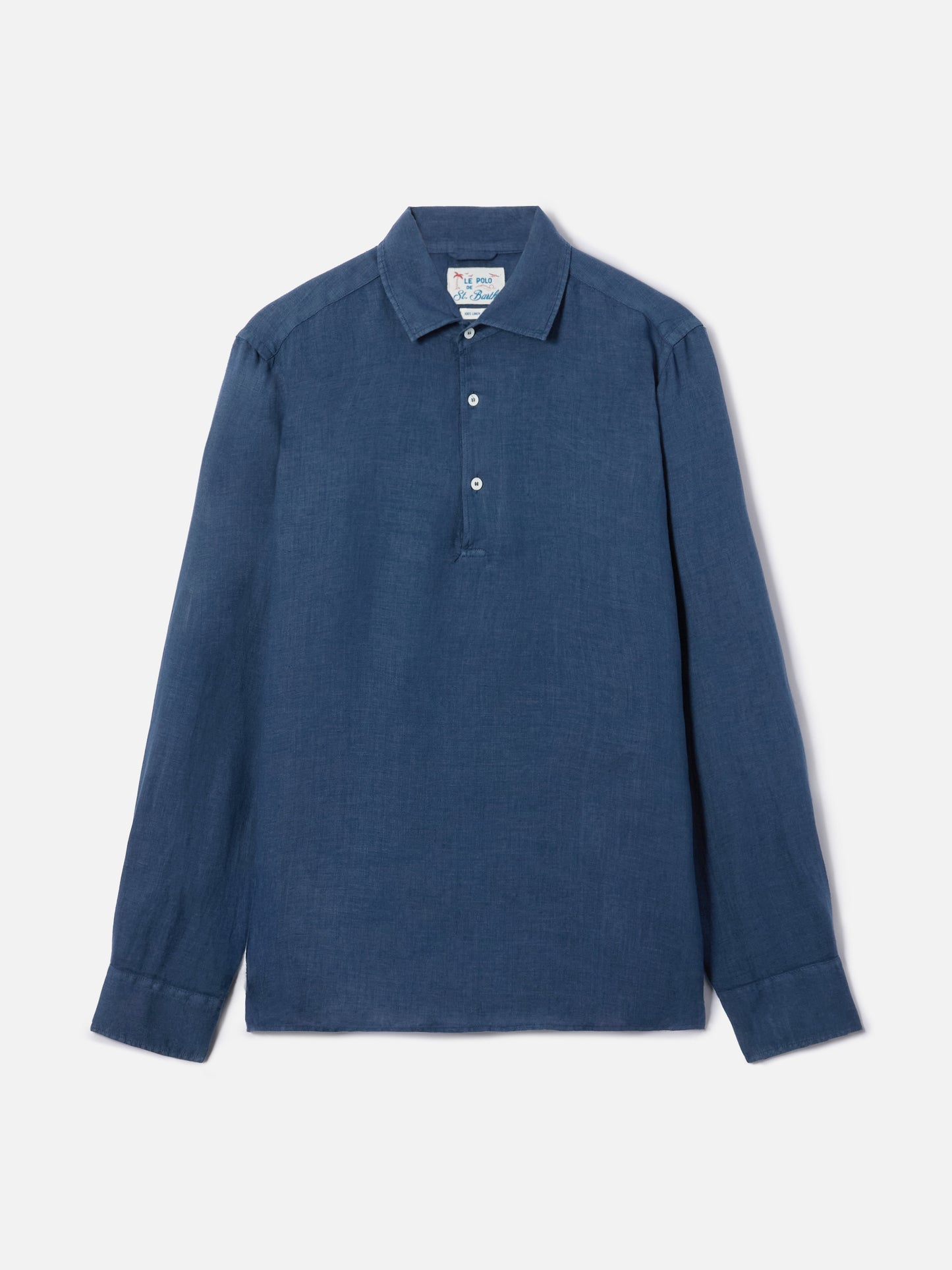 Polo Raphael in lino blu navy