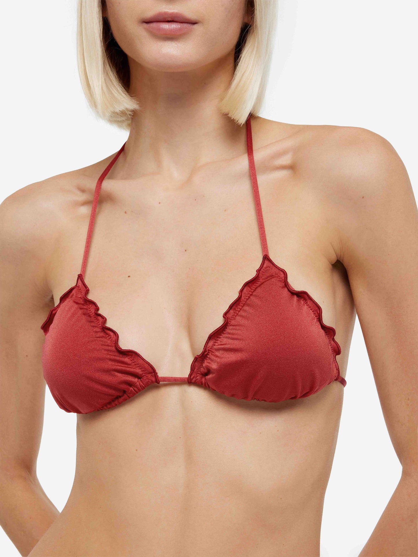 Klassischer Triangel-Bikini Sagittarius Miami in schimmerndem Ziegelrot