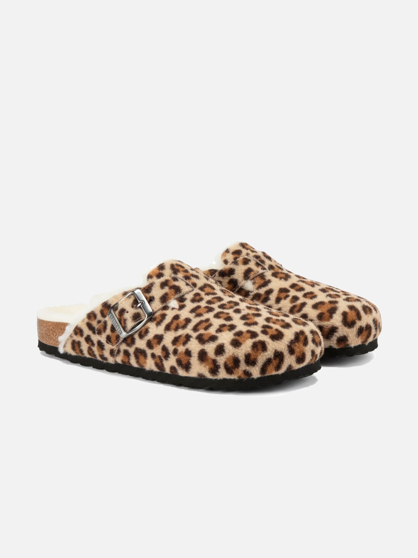 Fell-Sandalenclogs Sandal Clog mit Leopardenprint