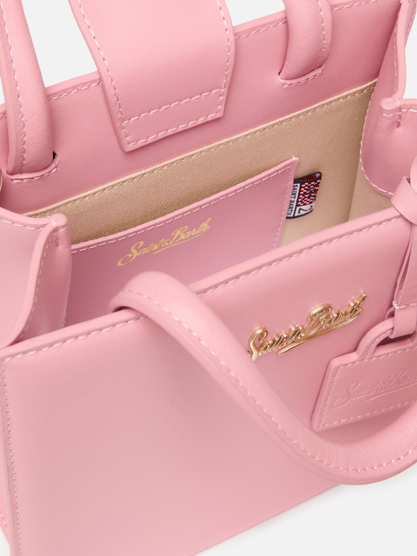 Shop Bag Mini aus pastellrosa Leder