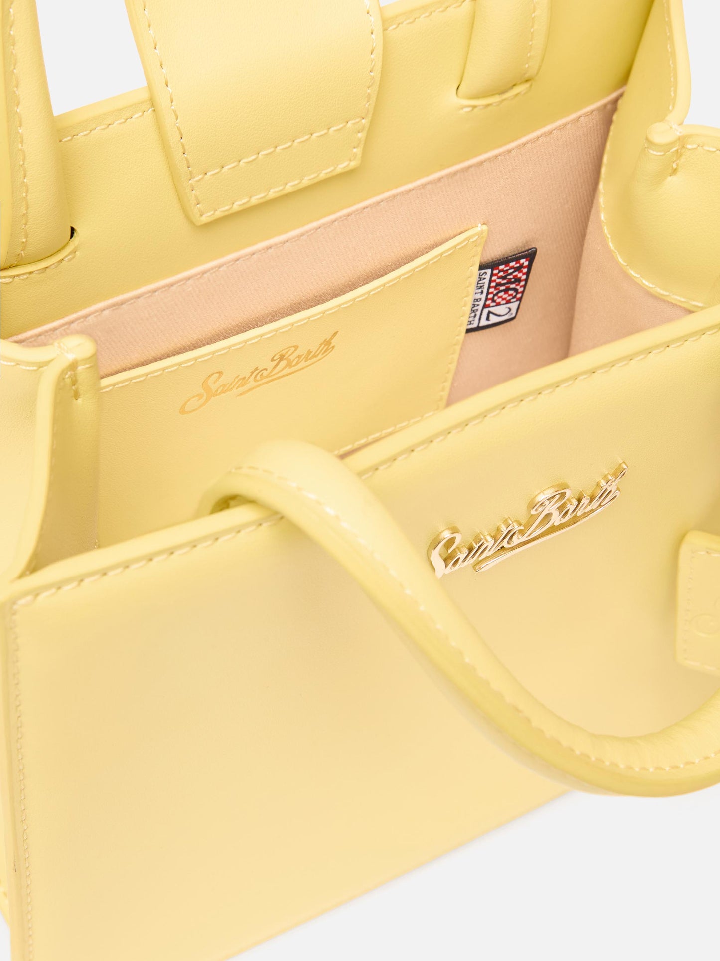 Shop Bag Mini aus buttergelbem Leder