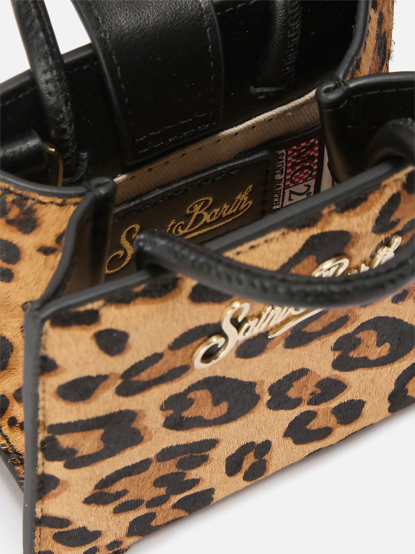 Compra el bolso de mano micro Shop Bag en piel de potro con estampado de leopardo