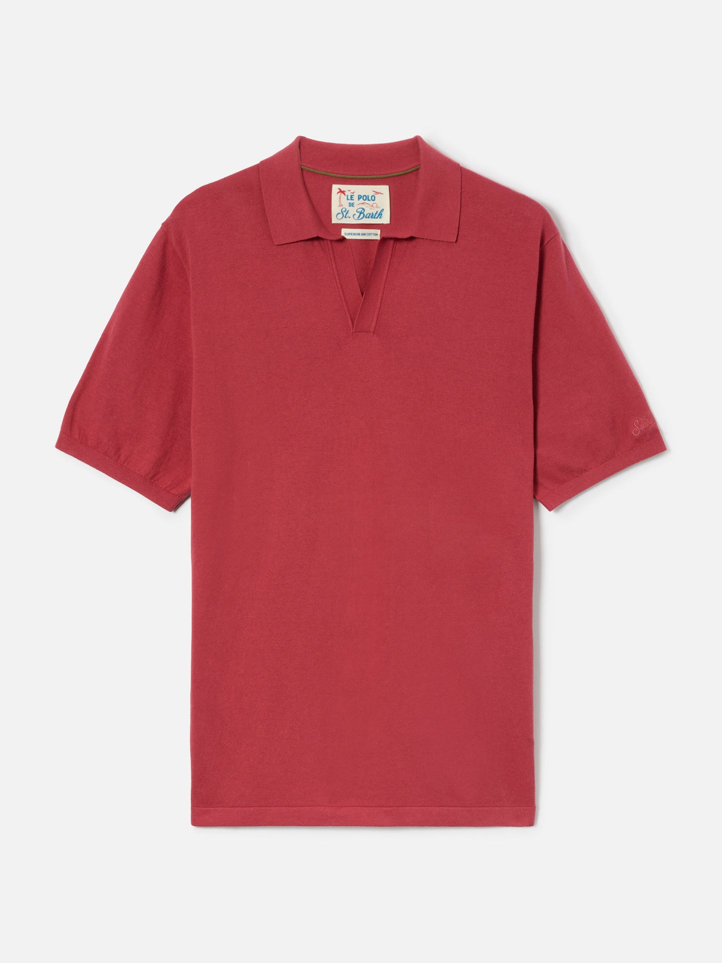 Polo Sloan rouge brique en coton premium high-twist