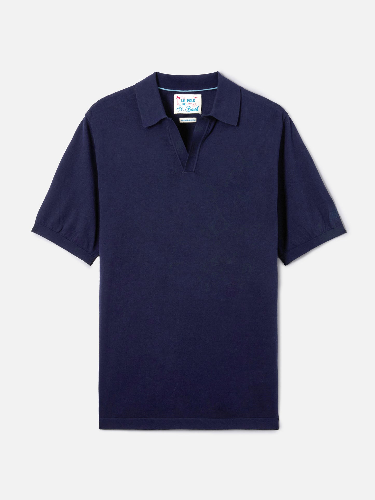 Polo Sloan en coton premium high-twist bleu marine