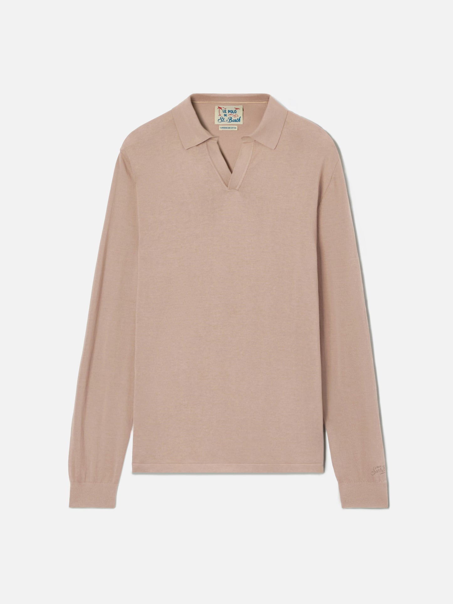 Sloan high twist cotton polo in taupe