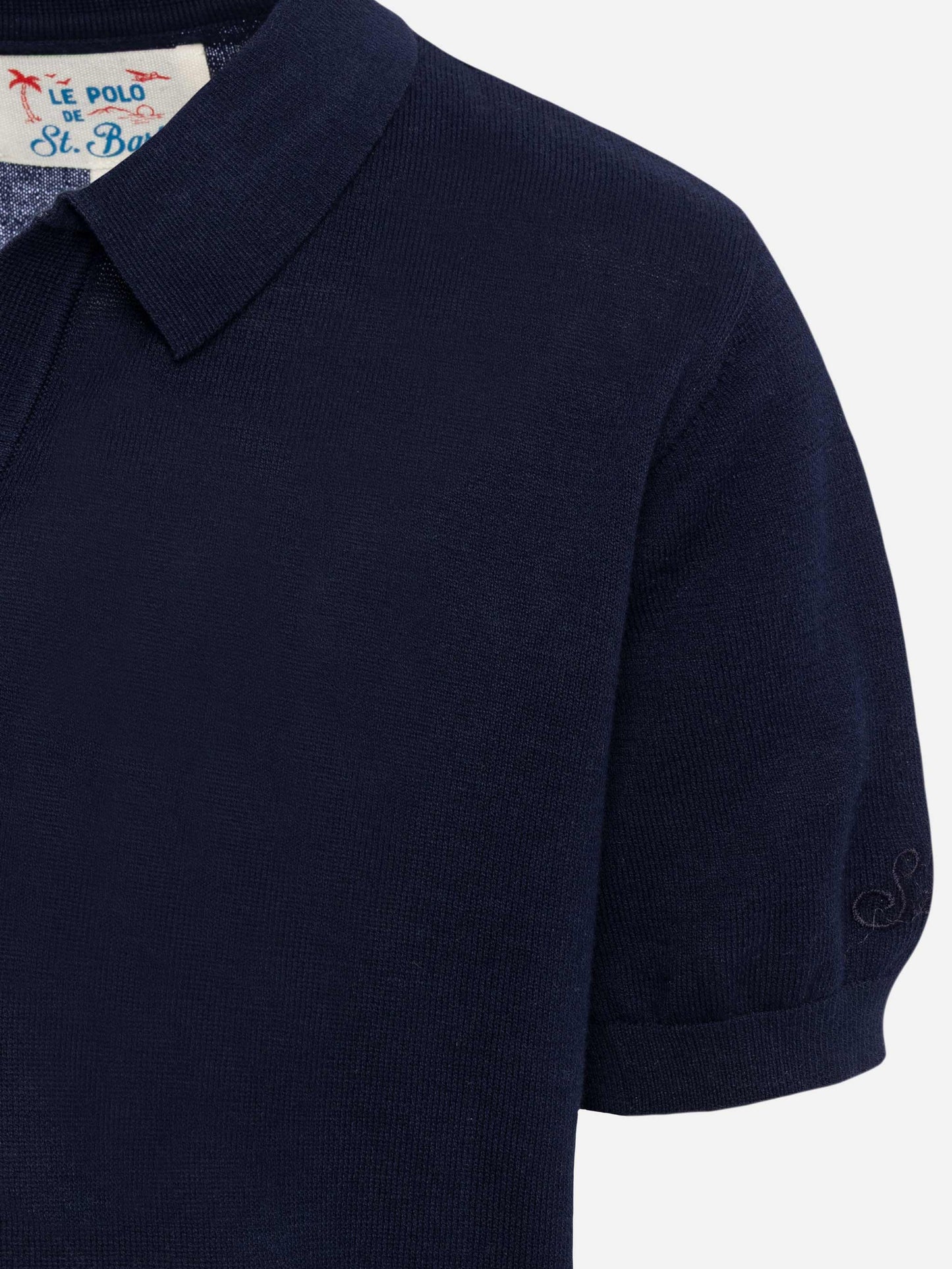 Sloan Jr white knitted polo shirt - MC2 Saint Barth