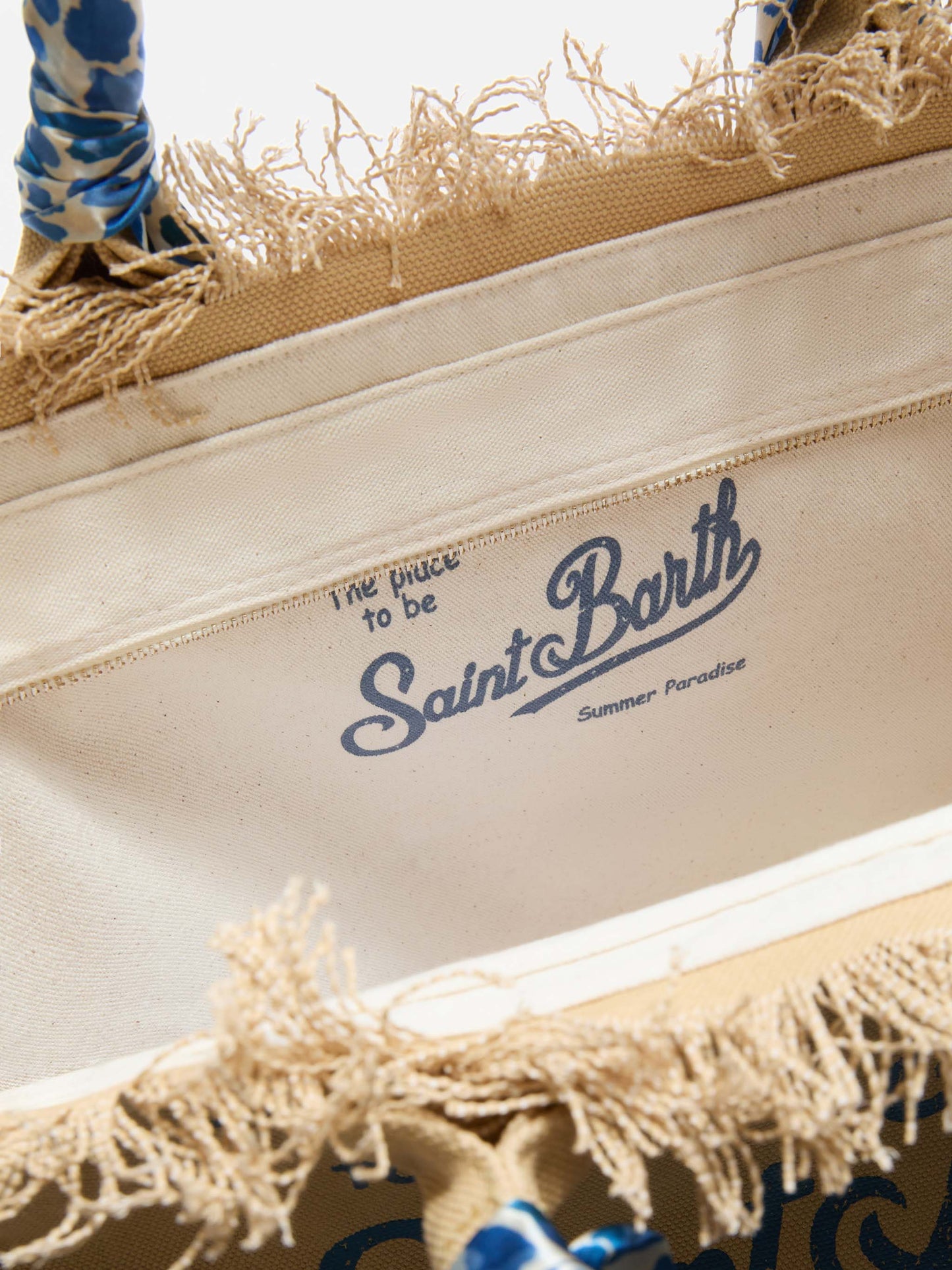 Bolso Vanity regular en lona beige con twill extraíble
