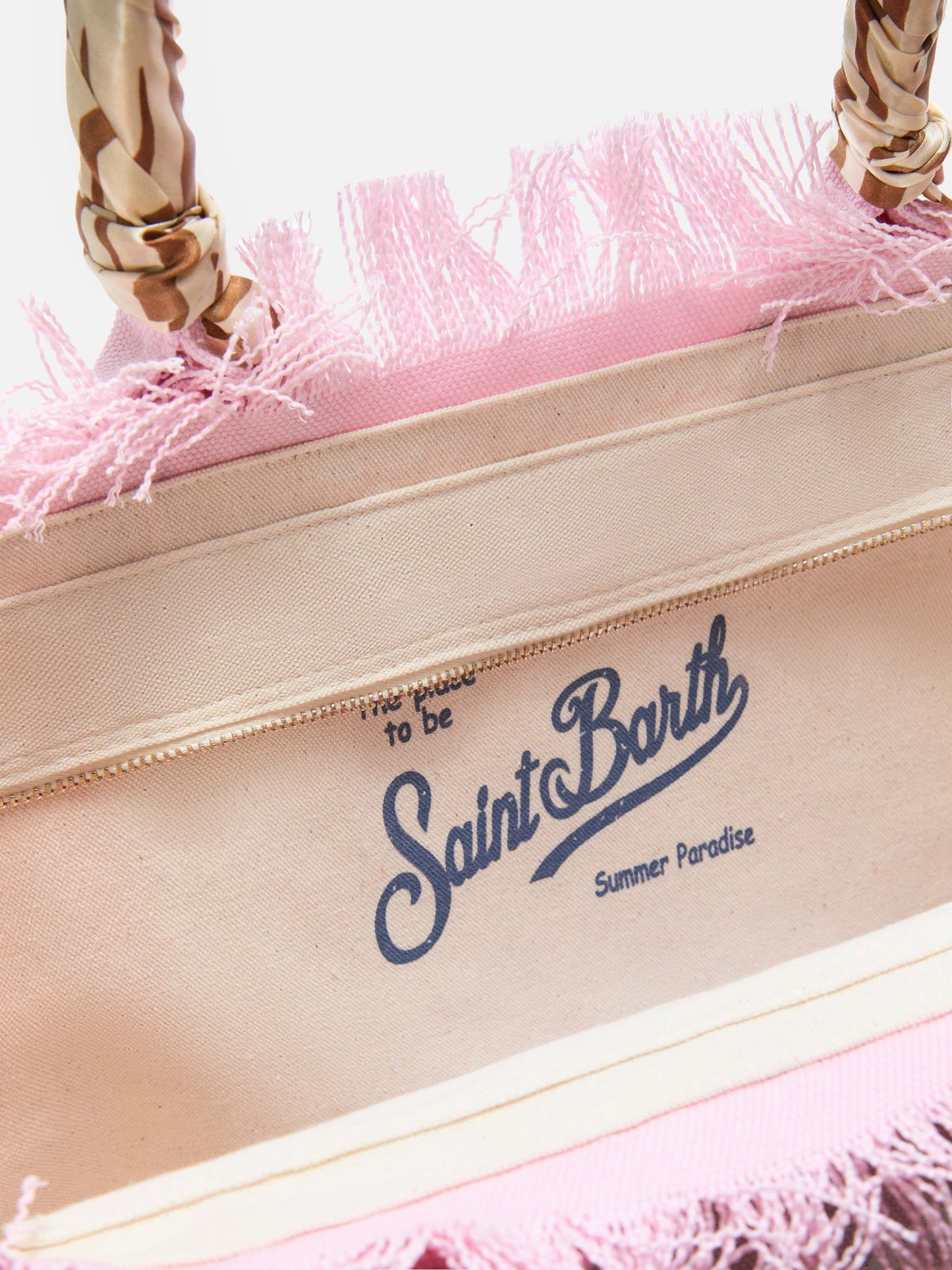 Pink Canvas Vanity regular bag with removable twill