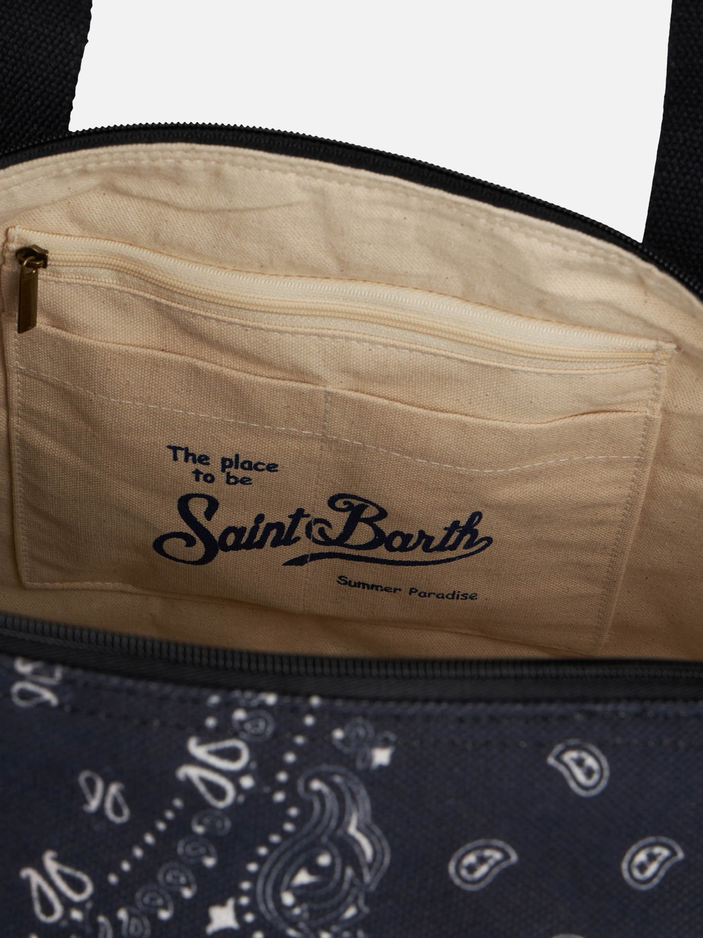 Travel duffel denim bag Jetleg Round bandana print