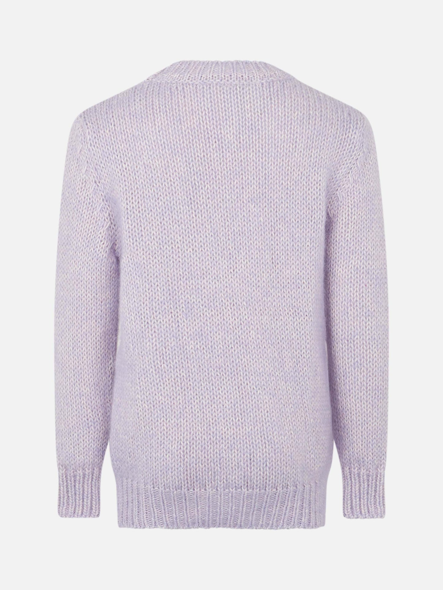 Girl crewneck lilac soft sweater with St. Barth embroidery - MC2 Saint Barth
