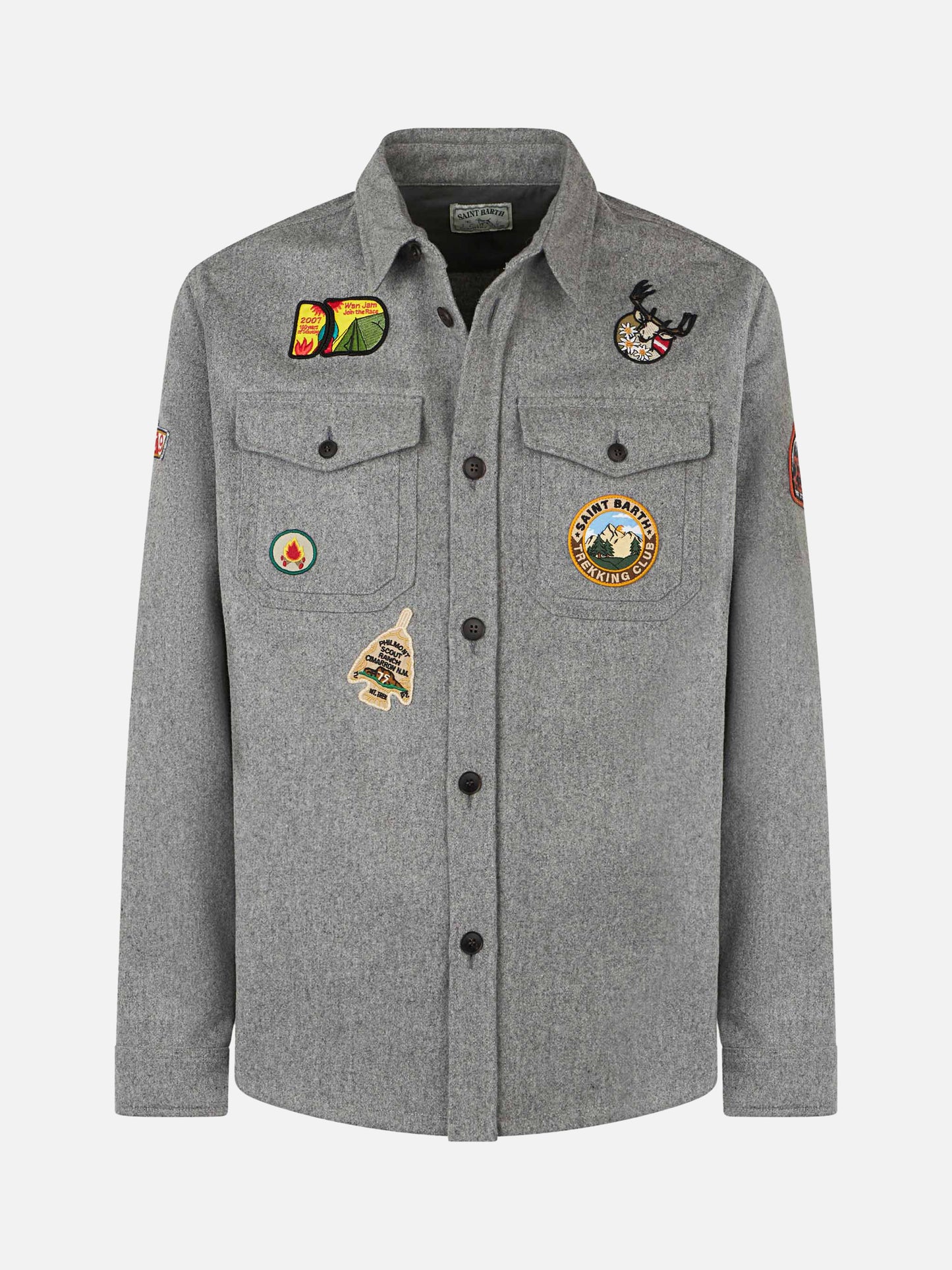 Surchemise Burton en laine grise