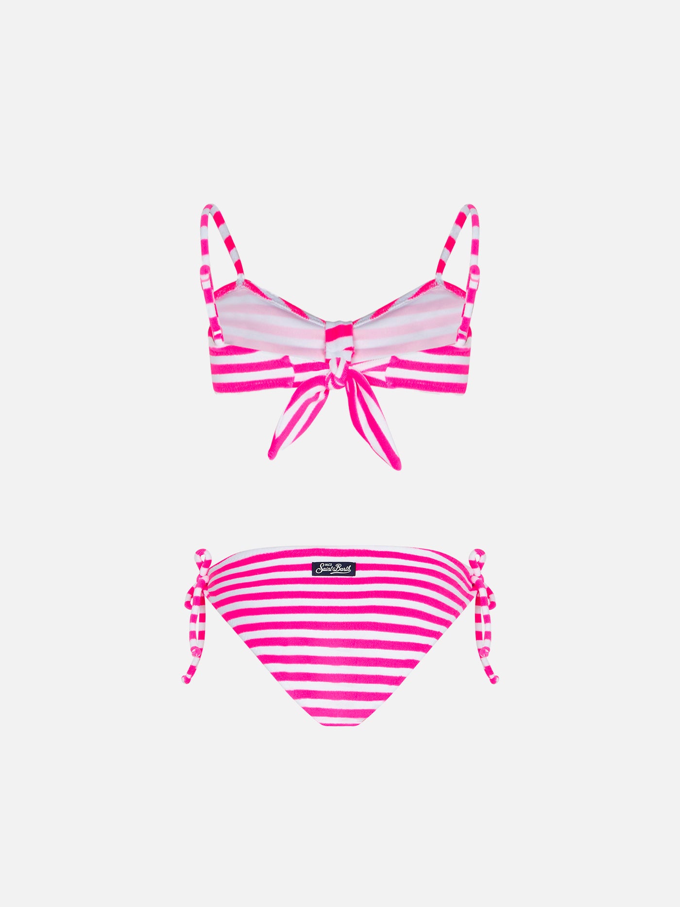 Gestreifter Bralette-Bikini für Mädchen aus Frottee