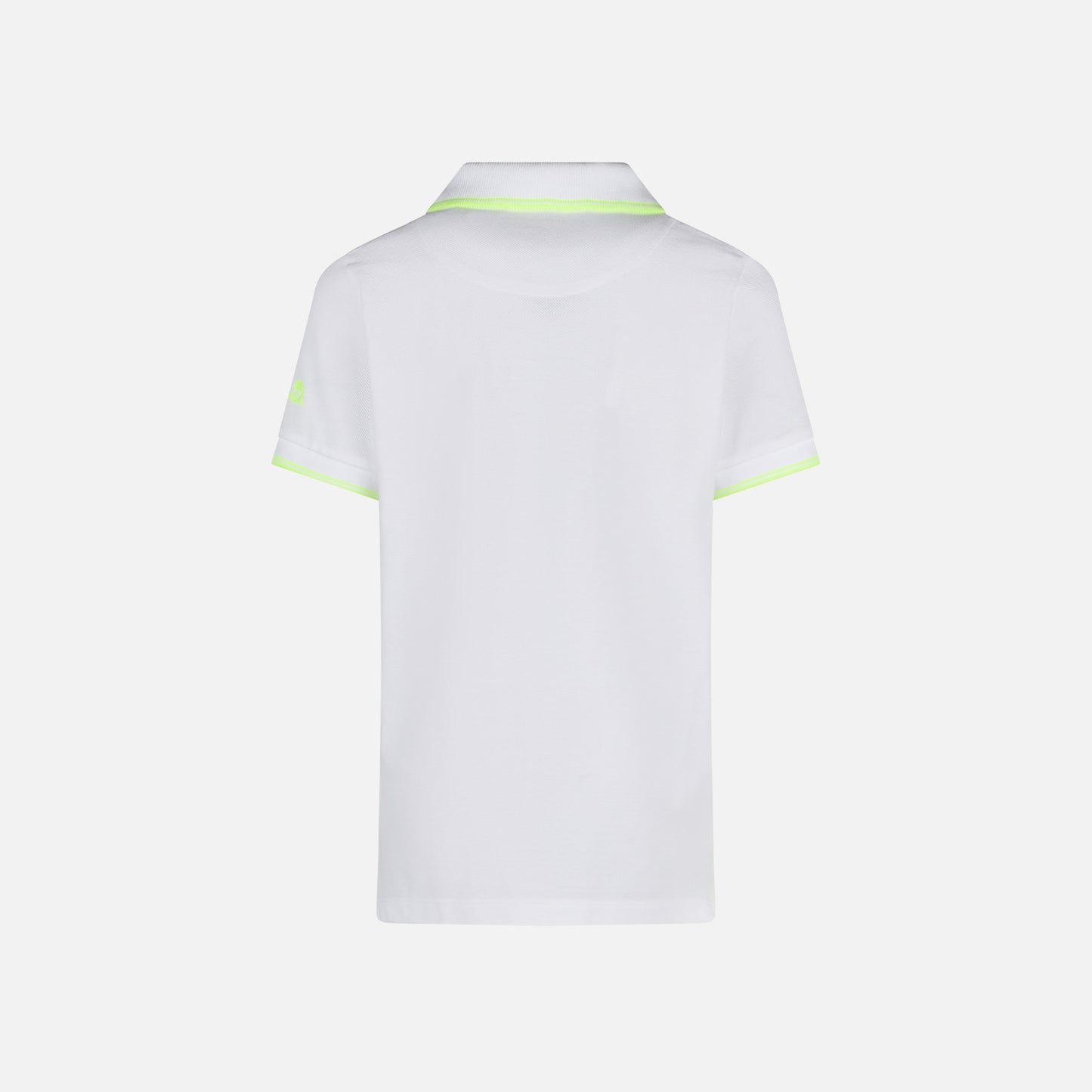 Boy white piquet polo with yellow fluo St. Barth logo - MC2 Saint Barth