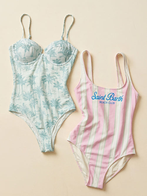 Printed one piece swimsuits