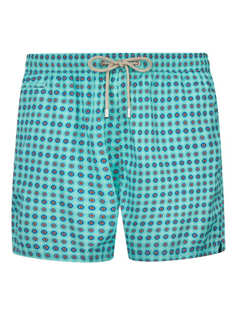 Man lightweight fabric swim-shorts Lighting Micro Fantasy with tie print - MC2 Saint Barth