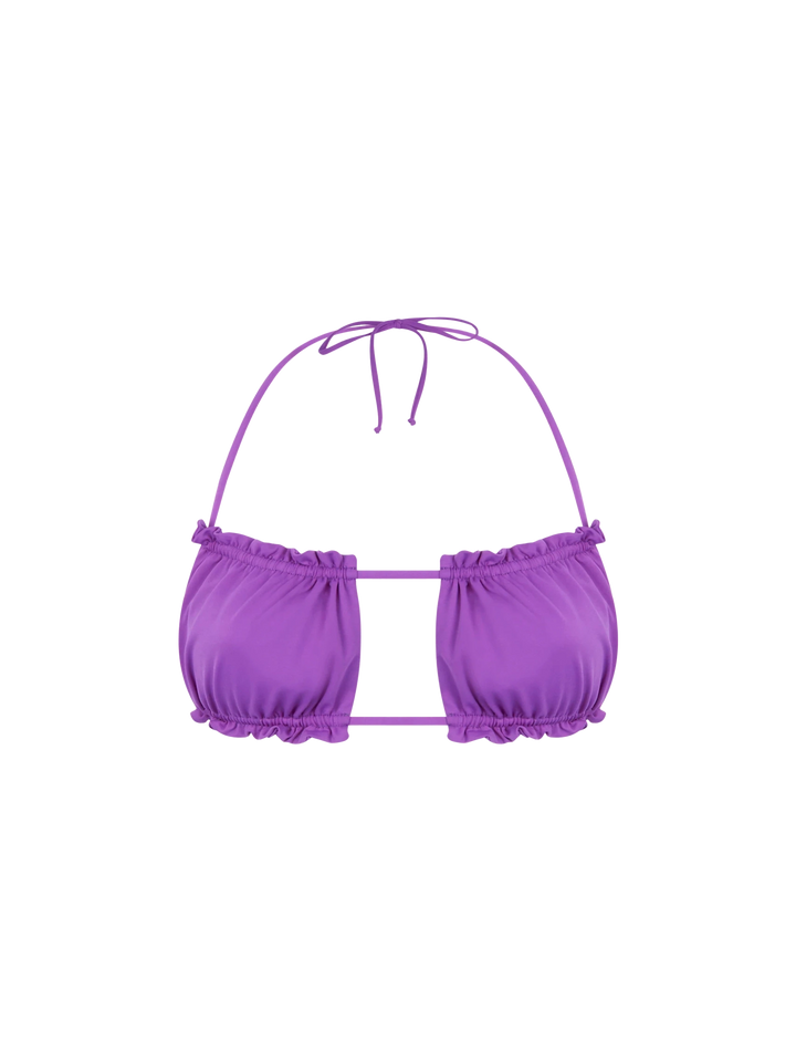 Lilafarbener Bandeau-Top-Badeanzug für Damen