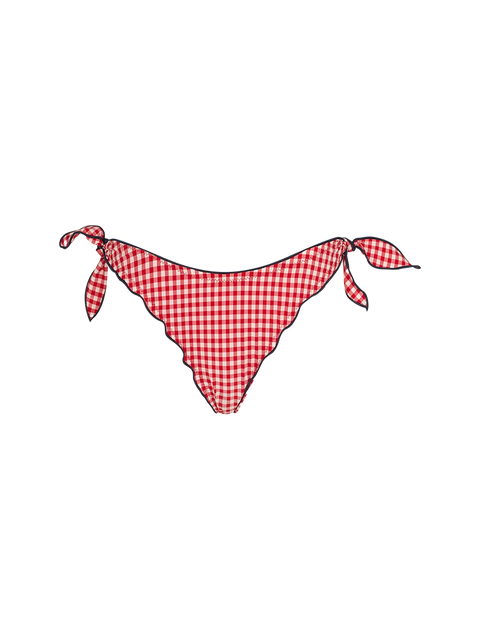 Woman ruffled cheeky swim briefs with gingham print - MC2 Saint Barth