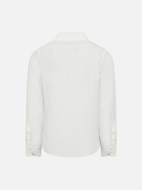 Kid white linen shirt Agnes - MC2 Saint Barth