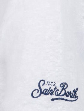 Kid off-white linen jersey t-shirt Alex - MC2 Saint Barth