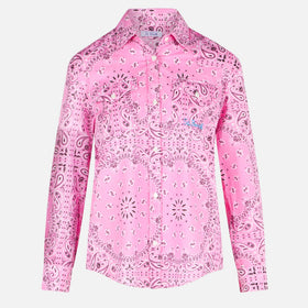 Woman pink shirt with bandanna print - MC2 Saint Barth