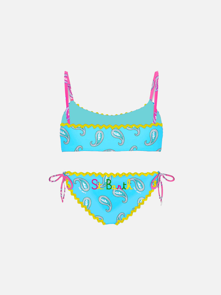 Girl bralette bikini with paisley print - MC2 Saint Barth