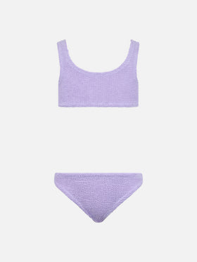 Lilac crinkle classic bralette bikini Baker - MC2 Saint Barth