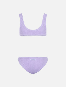 Lilac crinkle classic bralette bikini Baker - MC2 Saint Barth