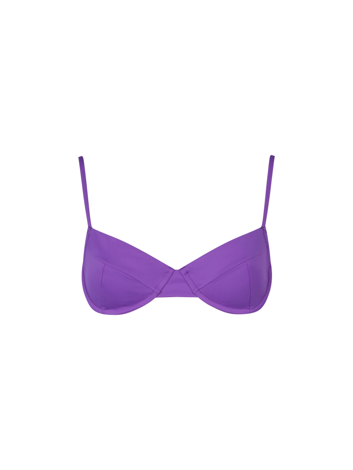 Top bikini Bea con ferretto viola tinta unita