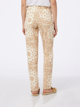 Woman off-white bandanna print denim Belleville - MC2 Saint Barth