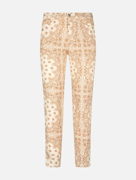 Woman off-white bandanna print denim Belleville - MC2 Saint Barth
