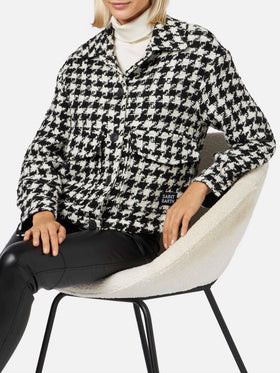 Pied de poule Bonnibell cropped overshirt