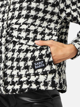 Pied de poule Bonnibell cropped overshirt