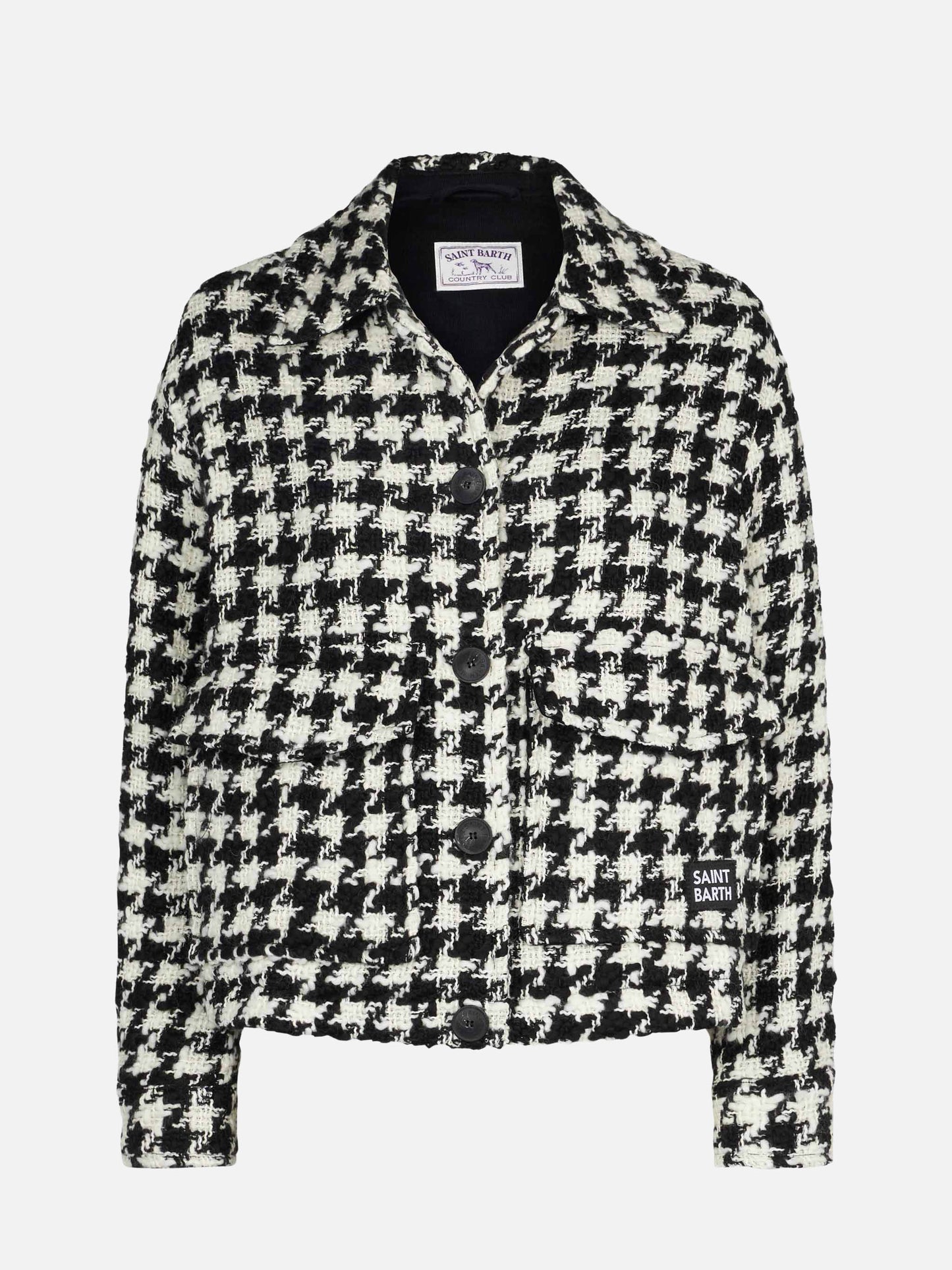 Pied de poule Bonnibell cropped overshirt
