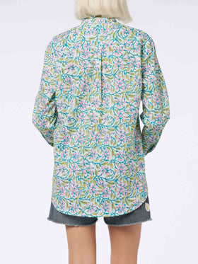 Woman cotton shirt Brigitte with flower print - MC2 Saint Barth