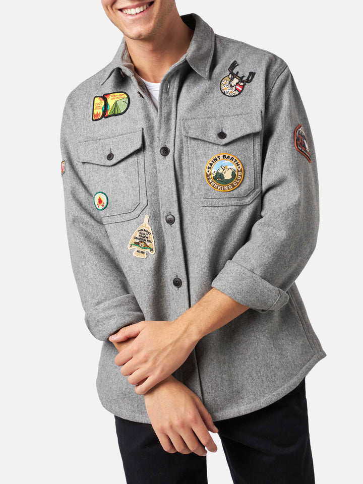 Burton grey wool overshirt