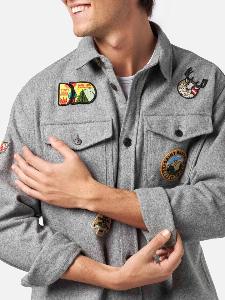 Burton grey wool overshirt