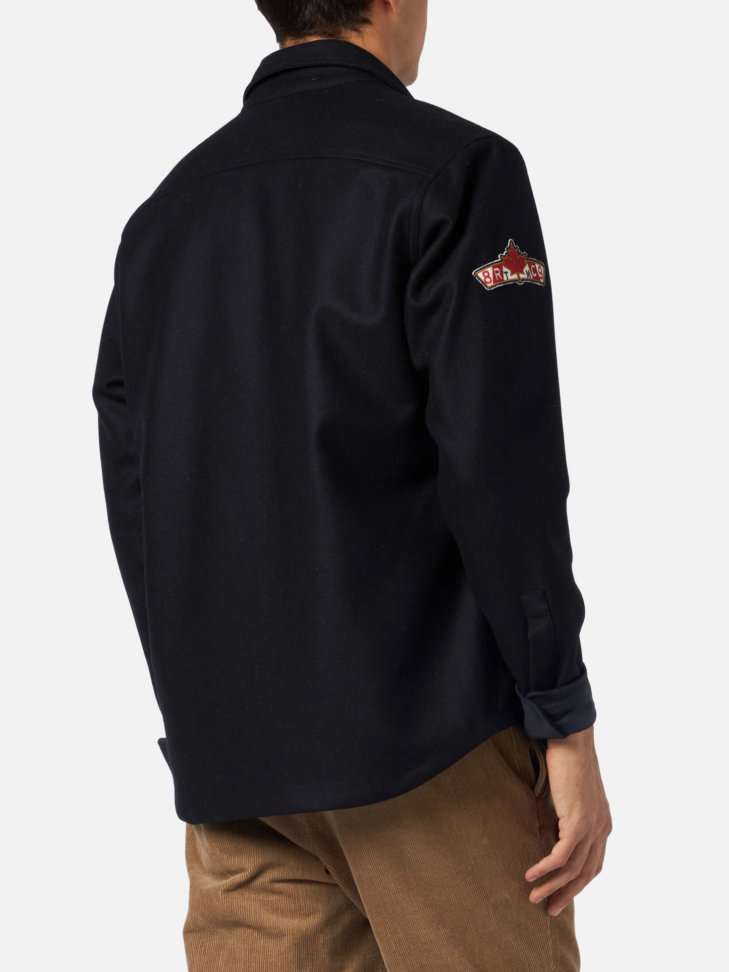 Sobrecamisa Burton de lana mezclada azul con parches 