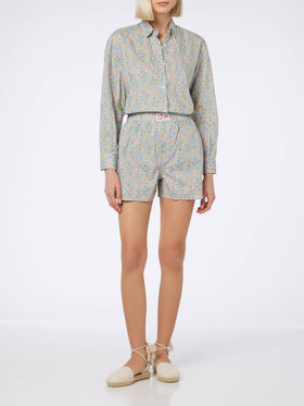 Woman Emma & Georgina print cotton shorts Boxy | MADE WITH LIBERTY FABRIC - MC2 Saint Barth