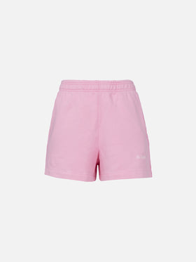Short Cate in cotone con ricamo St. Barth