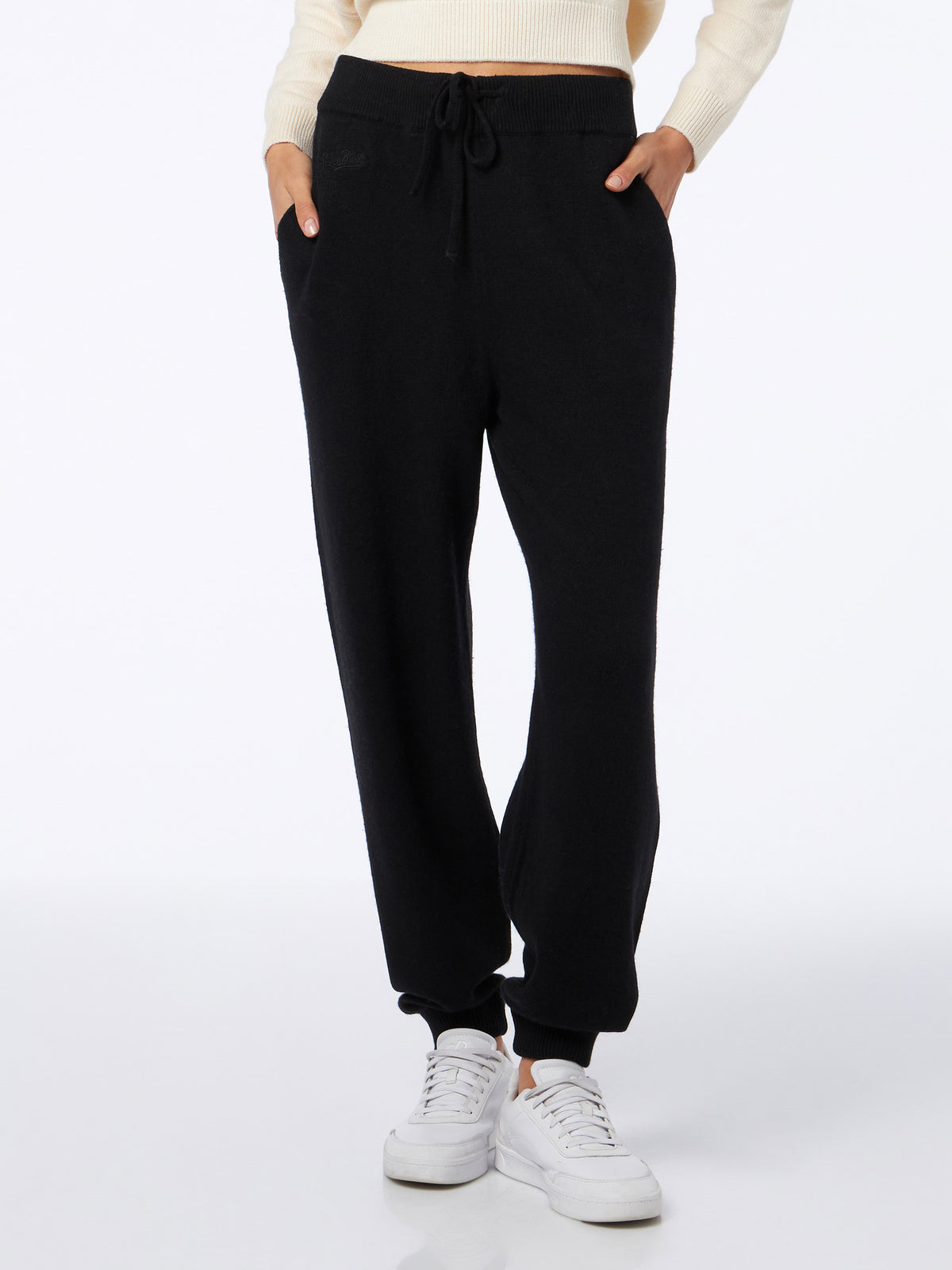Woman knitted black jogger pants - MC2 Saint Barth