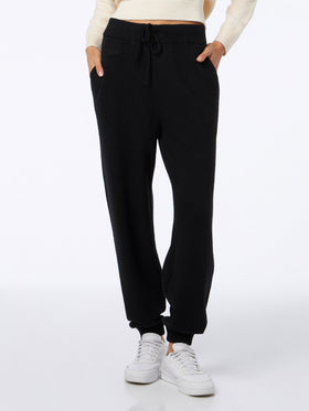 Woman knitted black jogger pants - MC2 Saint Barth