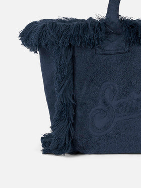 Colette Terry embossed navy blue handbag - MC2 Saint Barth