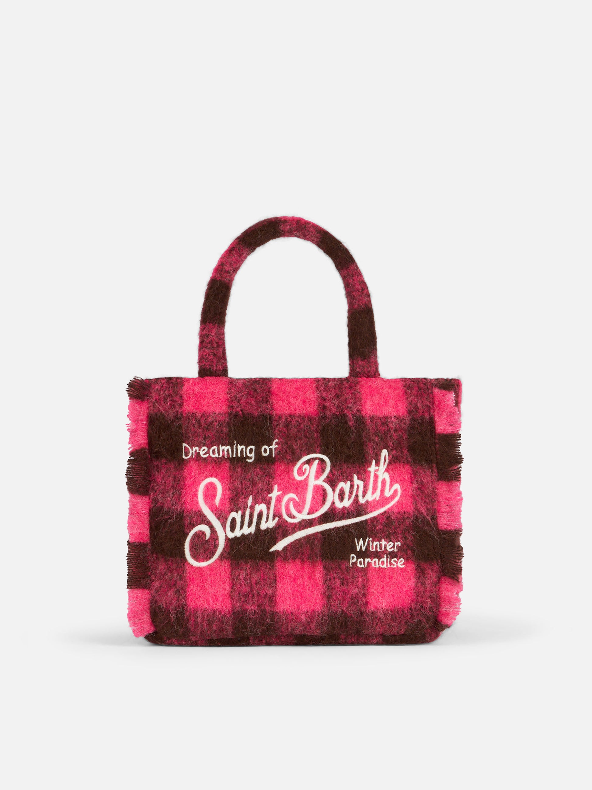 Wooly Colette fringed handbag with check pattern - MC2 Saint Barth