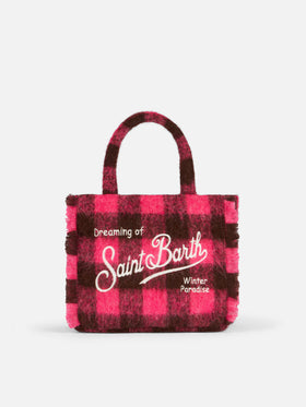 Wooly Colette fringed handbag with check pattern - MC2 Saint Barth
