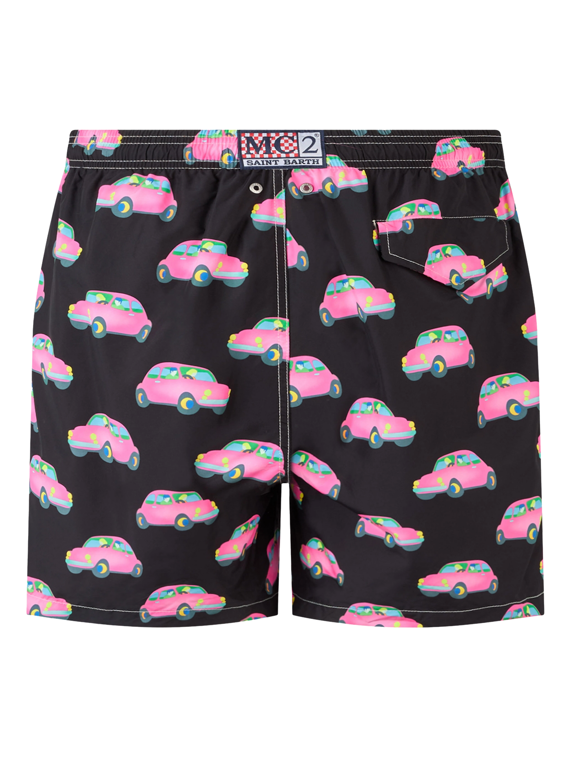 Man light fabric swim shorts with cars print | MARCO LODOLA SPECIAL EDITION - MC2 Saint Barth