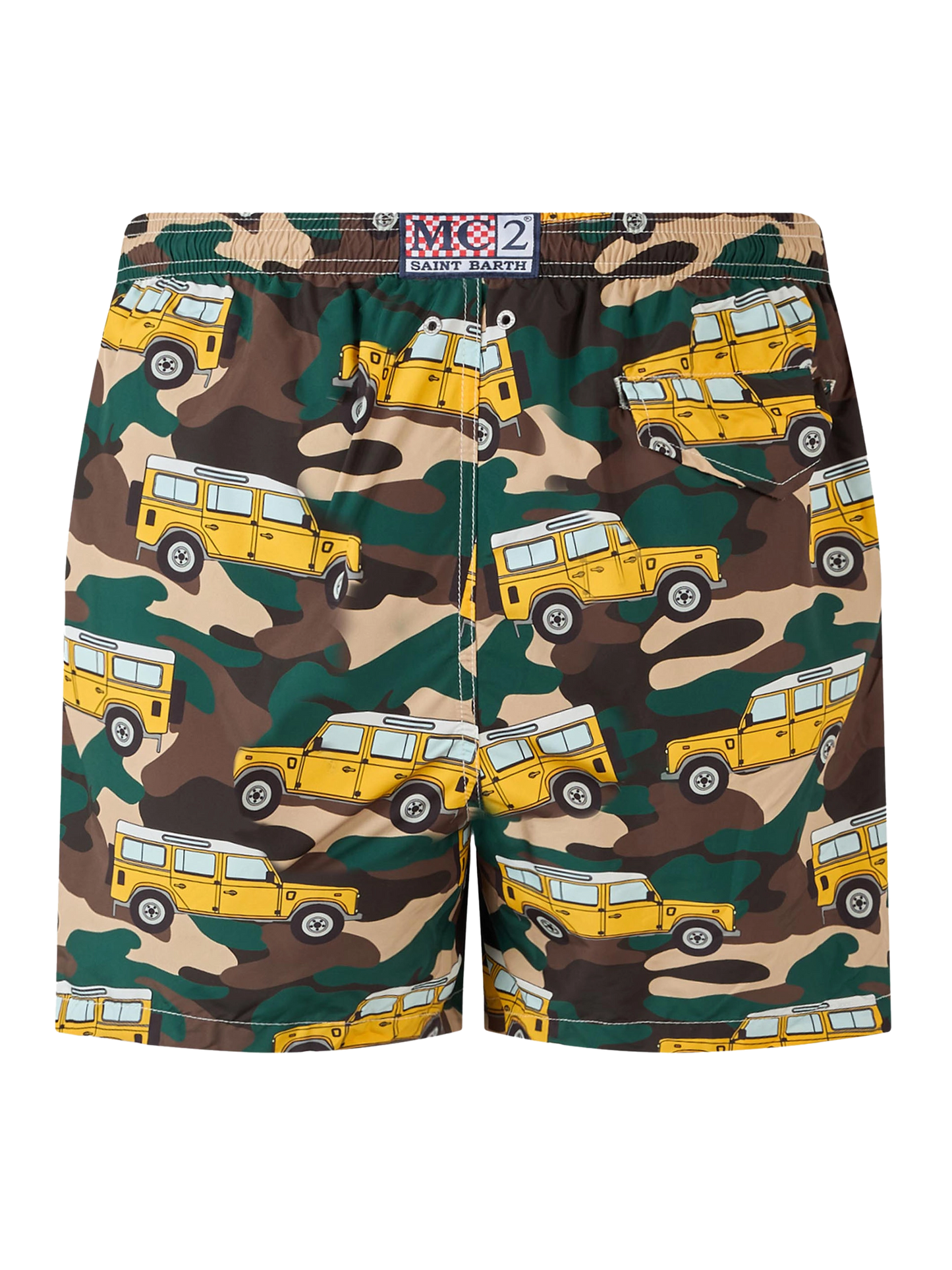 Man lightweight fabric swim-shorts Lighting with off-road car print - MC2 Saint Barth