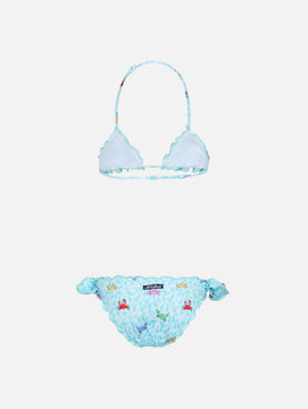 Girl classic triangle bikini Cris with crabs print - MC2 Saint Barth