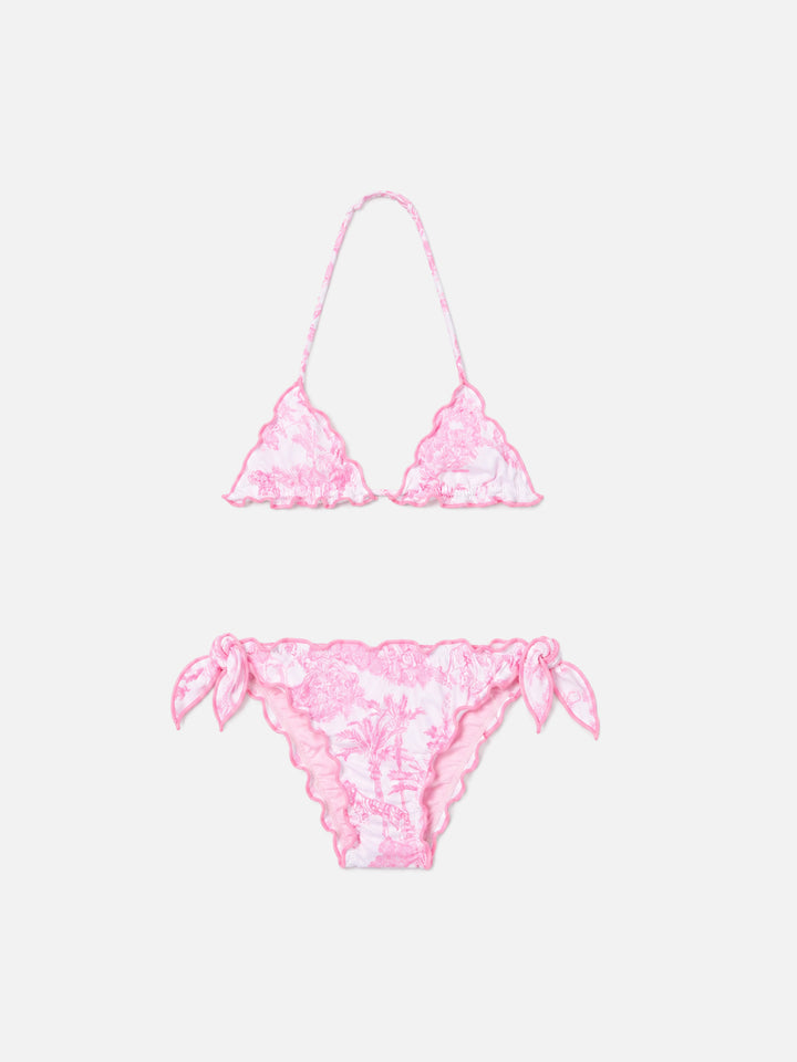 Bikini Cris in tessuto elasticizzato con stampa toile de jouy